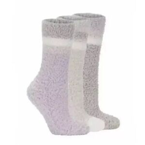 NEW Lemon Loves Earth Cozy Crew Socks Bundle Women’s SZ 5-9.5 Grey & Purple